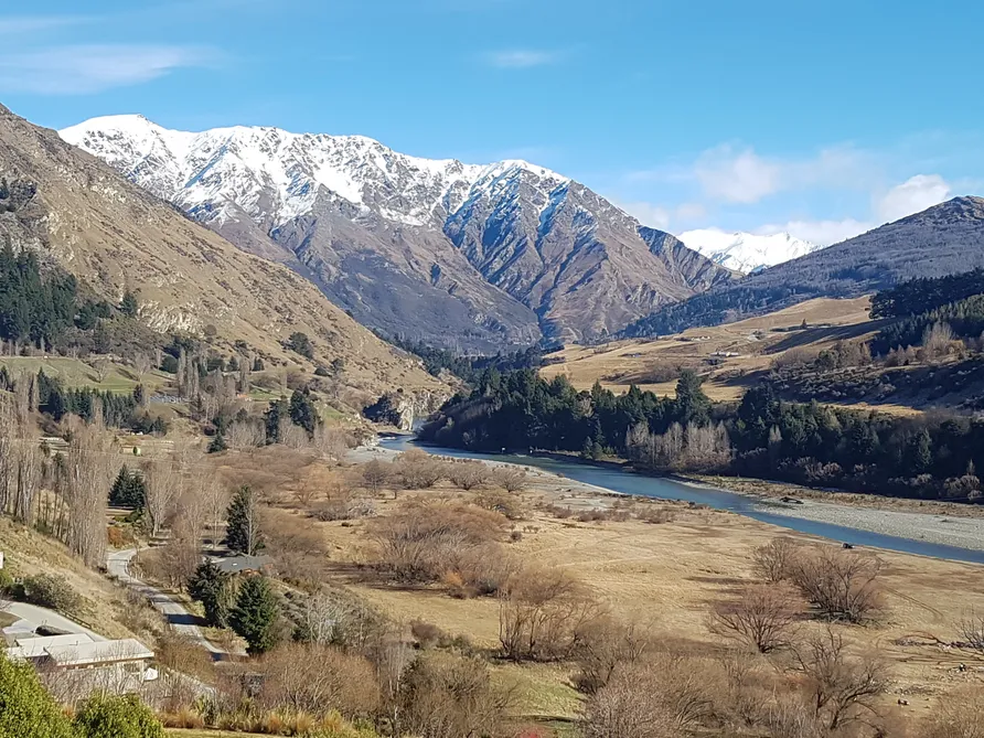 River and Mountain Views
