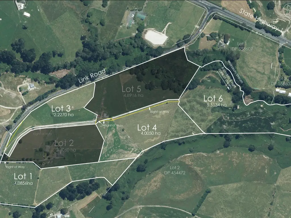 156 and 176 Link Road - 4 Lots Boundary lines